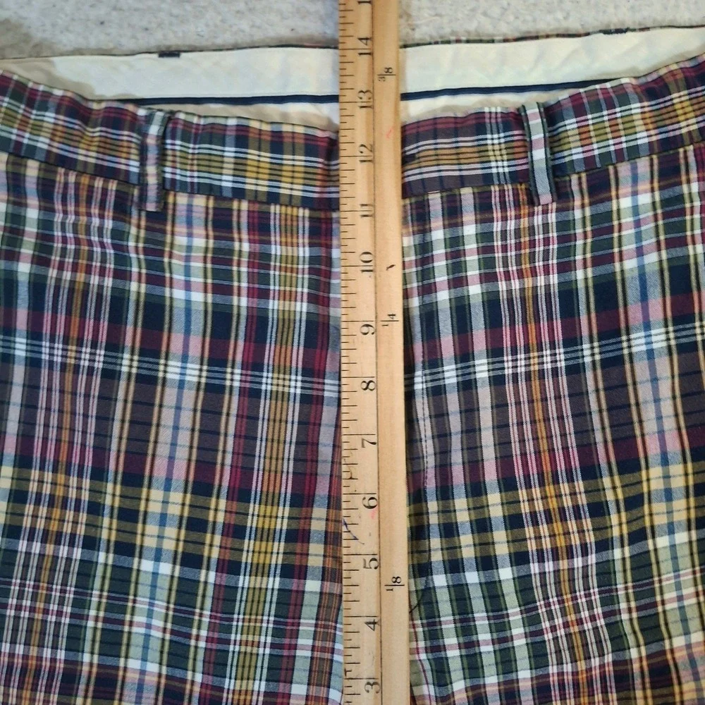 Polo Ralph Lauren Mens Plaid‎ Shorts Size 36 Multicolor Cotton Madras Flat Front